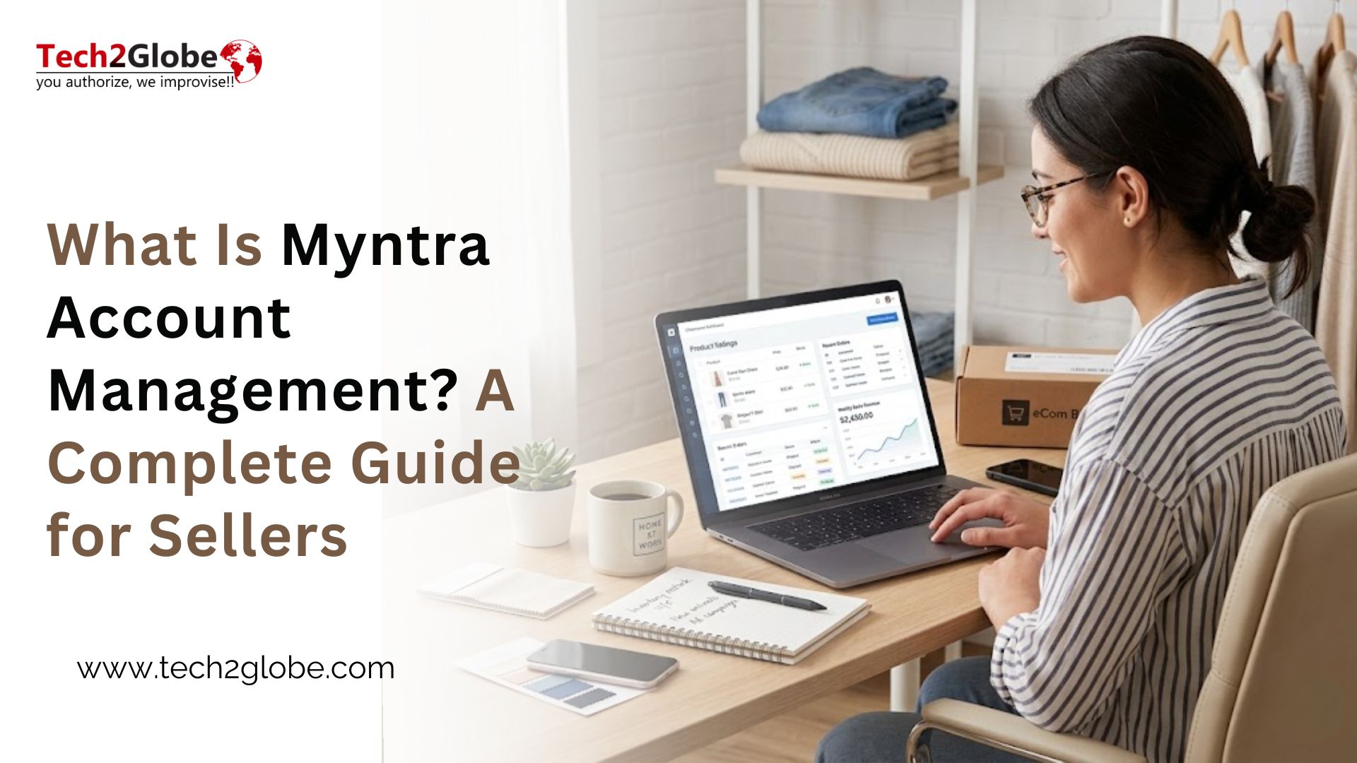 Myntra seller dashboard showing product catalog and sales growth